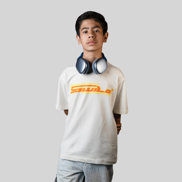ARC-9 – Oversized Tech Graphic T-Shirt for Kids (7–14Y) | SOWILO | Off-White Edition